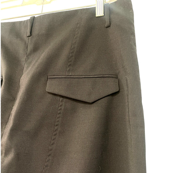New! Nili Lotan 6 Wool Pinstripe Paris Pants $595 High Waist Drop Crotch Black - Picture 5 of 10